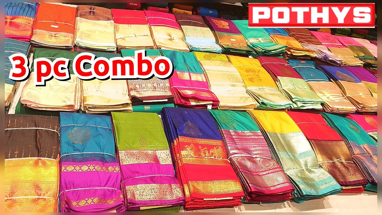 😱 ஒரே விலையில் 3 Silk Sarees?!Pothys Combo Shock🔥மிஸ் பண்ணா வருத்தப்படுவீங்க|Tissue,rawsilk,softsilk