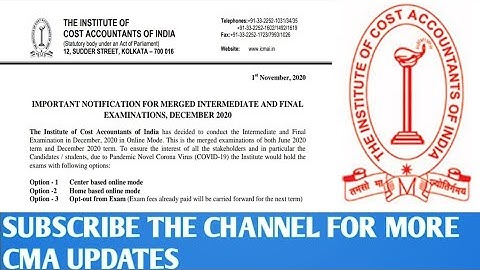 OPT OUT OPTION FOR CMA INTER AND FINAL STUDENTS