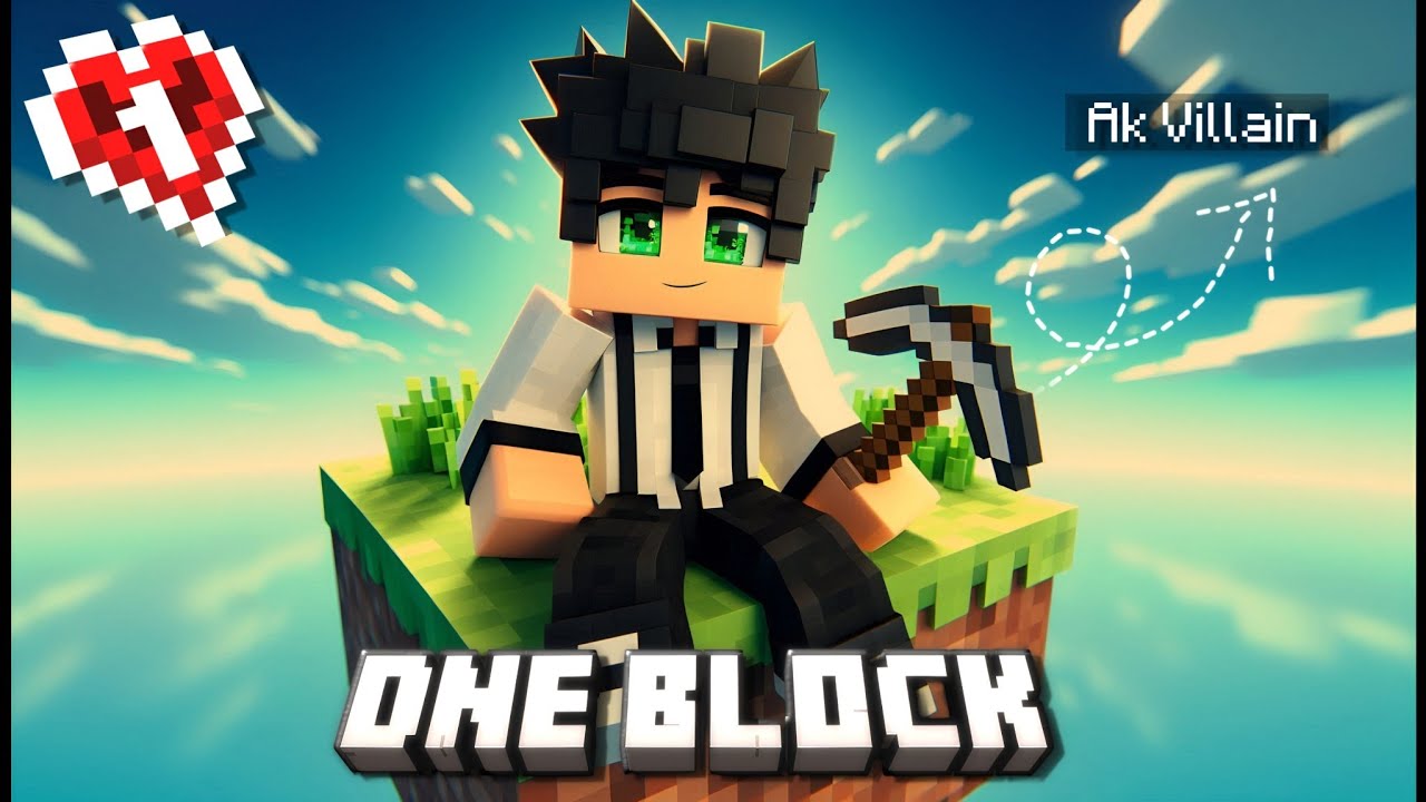 Minecraft, But It's ONE BLOCK! 🙁| Survival series ep 1  | Ak villain