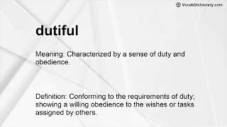 dutiful Meaning