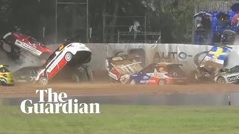 Eleven cars skid into mass pile-up in Citroën DS3 Cup race