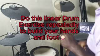 Linear Drum Exercise For Building Coordination between Hands and Foot.  #drums