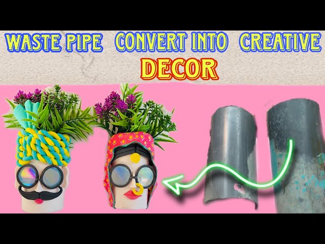 Waste Pipe Convert Into Creative Decor With SuperClay 😍 l step by step l #theartbird #diy #art class=