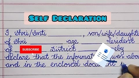 Self Declaration Format| How to write a self declaration for school/Office| Cursive Writing ✍️