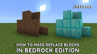 How To Mass Replace Blocks In Bedrock Edition