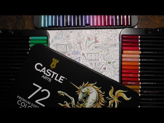 Castle Art 72 Soft Touch Colored Pencils DIY Color Swatch Book Style 1 