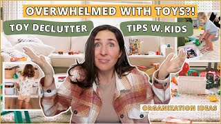 Overwhelmed too many toys? How To Declutter Toys + Tips To Get Kids To Help!