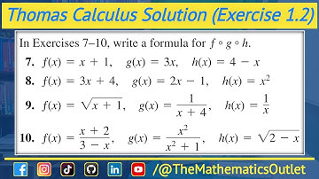 Function composition examples urdu hindi | Thomas calculus exercise 1.2 Q7 to 10