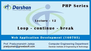 Lecture 12 - Continue & Break Statements in PHP loop