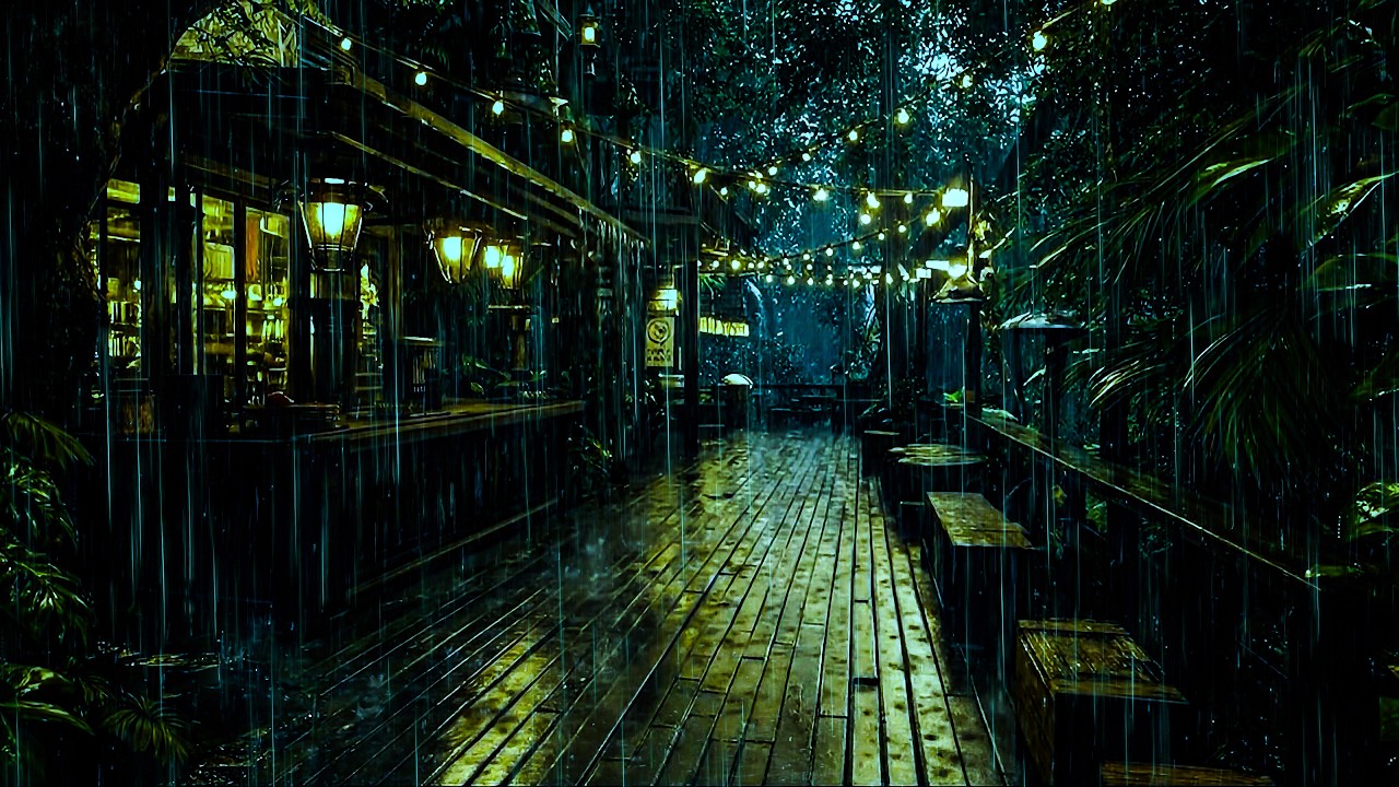 Quiet Rain Falling on Wooden Cabin Porch | ASMR Heavy Rain to Guide You into Deep Sleep