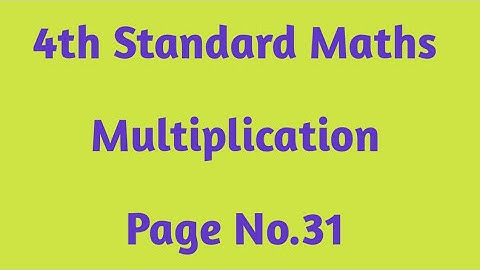 4th std maths multiplication #Page No.31