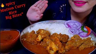 Eating Spicy Mutton Curry With Rice|| Bone Eating Show || Indian Nonveg Food Eating Show | Foodie JD