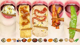 asmr KOREAN HOME MEAL FOOD MUKBANG 집밥 먹방 (돈가스 스팸 닭갈비) MUKBANG eating sounds