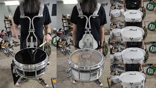 Drumline Demo 01: Tap Off, Sticks up, [PLAY], Sticks down, Click-out