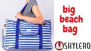 Beach Bag, Nautical Beach Tote with Best Beach Bag Design. BONUS Waterproof Phone Case Included