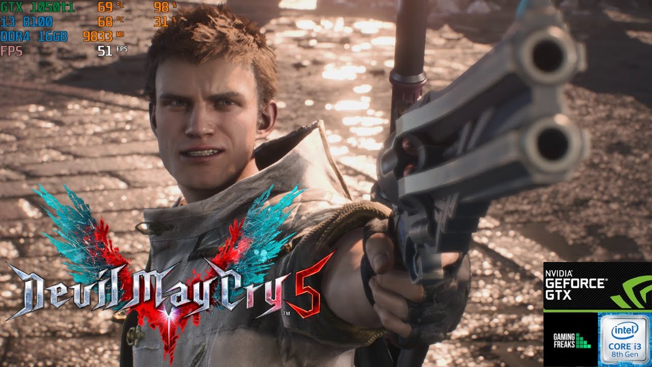 Devil May Cry 5 - GTX 1050 Ti + i3 8100 - 1080p Custom Settings