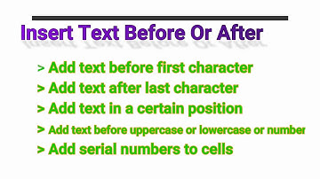 Excel quickly Insert Text Before Or After In Cells