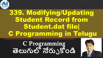 339.Modifying/Updating Student Record from Student.dat file | C Programming in Telugu
