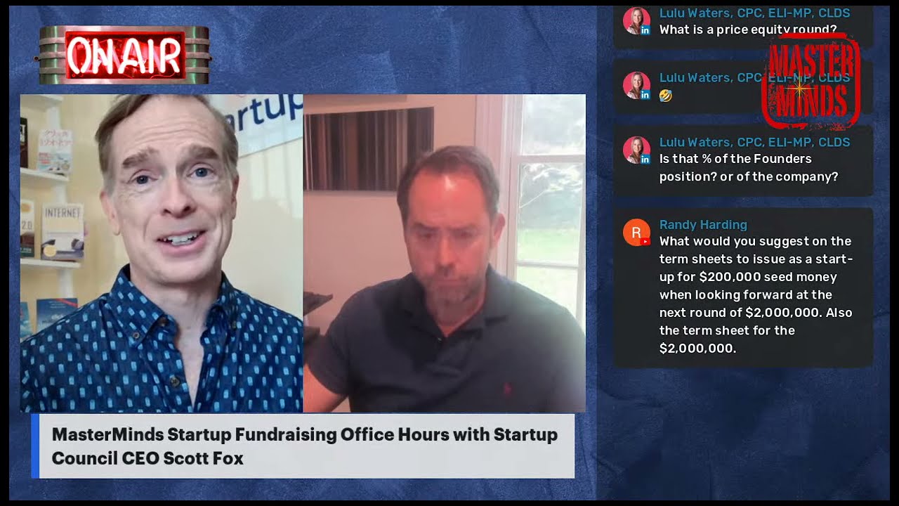 Startup Fundraising Q&A Office Hours: VC Term Sheets Discussion w/ Startup Lawyer & Angel Investor