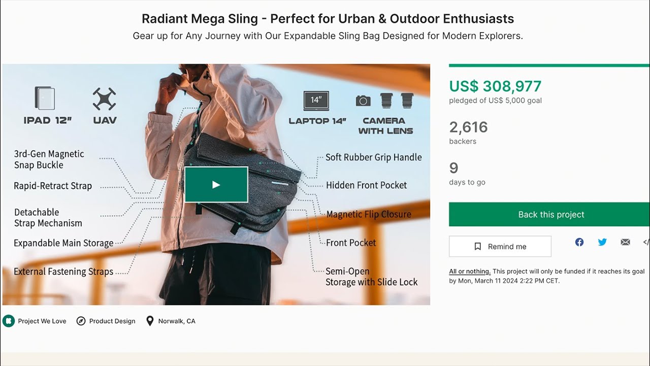 Radiant Mega Sling - Perfect for Urban & Outdoor Enthusiasts - YouTube