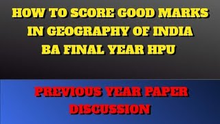 II Question paper Review II GEOGRAPHY OF INDIA II