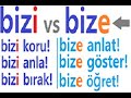 Turkish Object Pronouns- Bizi -Bize- Difference between  us and to us in Turkish