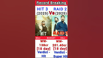 Raid 2 Vs HIT 3 Box Office Collection | RAID 18th day collection #shorts