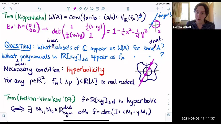 2TART "Invariant determinantal representations & Numerical ranges" Cynthia vinzant