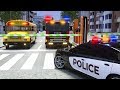 School Bus Billy, Fire Truck Go To Car Wash - Wheel City Heroes (WCH) Sergeant Lucas Police Cartoon