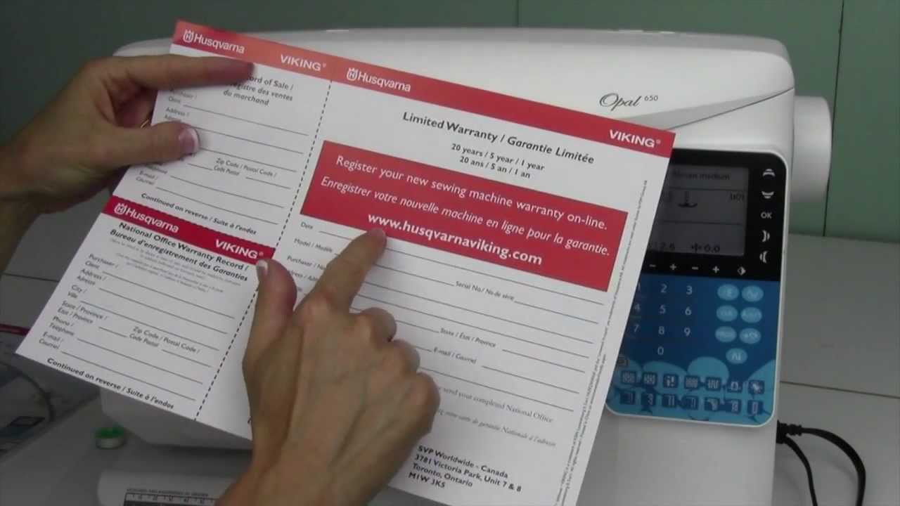 Husqvarna Viking Opal 650 06 Warranty YouTube