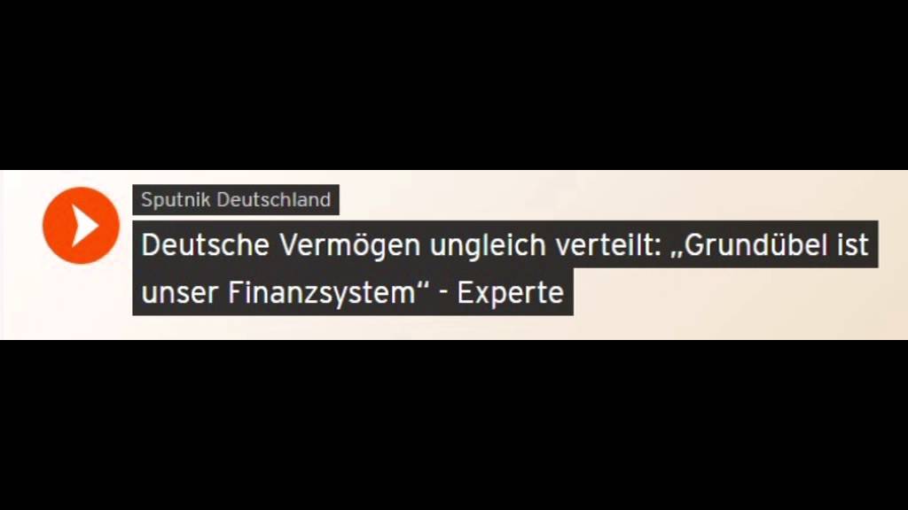Deutsche Vermögen ungleich verteilt - Buchautor Marc Friedrich  (Interview für Sputniknews)