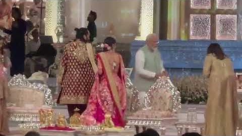 PM Modi at Ambani Wedding Seeks and Gives Blessings I Latest Images
