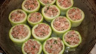Кабачки с фаршем в духовке Кабачки с фаршем в духовке