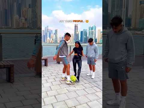 Strangers Vs Freestylers In Public Football🤫😈 #shorts #football #soccer
