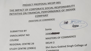 IGNOU M.com ( MCOP01 ) project IGNOU