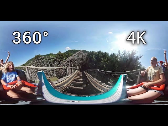 4K AWESOME Twister Roller Coaster Front Seat POV Knoebels Amusement Park 