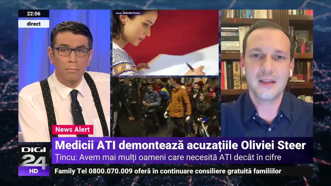 Medicii din ATI demontează „fabulațiile” Oliviei Steer. Reacția doctorului Radu Țincu - Digi24
