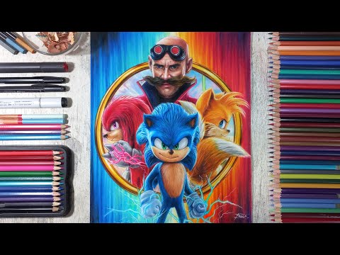 Drawing Sonic, Tails, Knuckles, Dr. Robotnik (Sonic the Hedgehog 2) | Fame Art