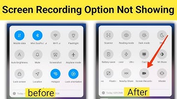 Screen Recording Option Not Showing On Notification Bar | Redmi Screen Recording Option Not Showing