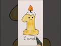 Turn Number 1 into a Candle 🕯️ | Easy Number Drawing #shorts