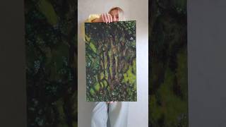 Textured Tree Bark Painting: Original Impasto Wood Texture Acrylic Art (15.74 x 24.4")