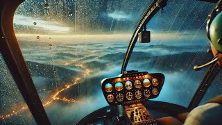 Helicopter Flight Ambience 🚁 + Cozy Rain 🌧️ for Sleep & Relaxation screenshot 2