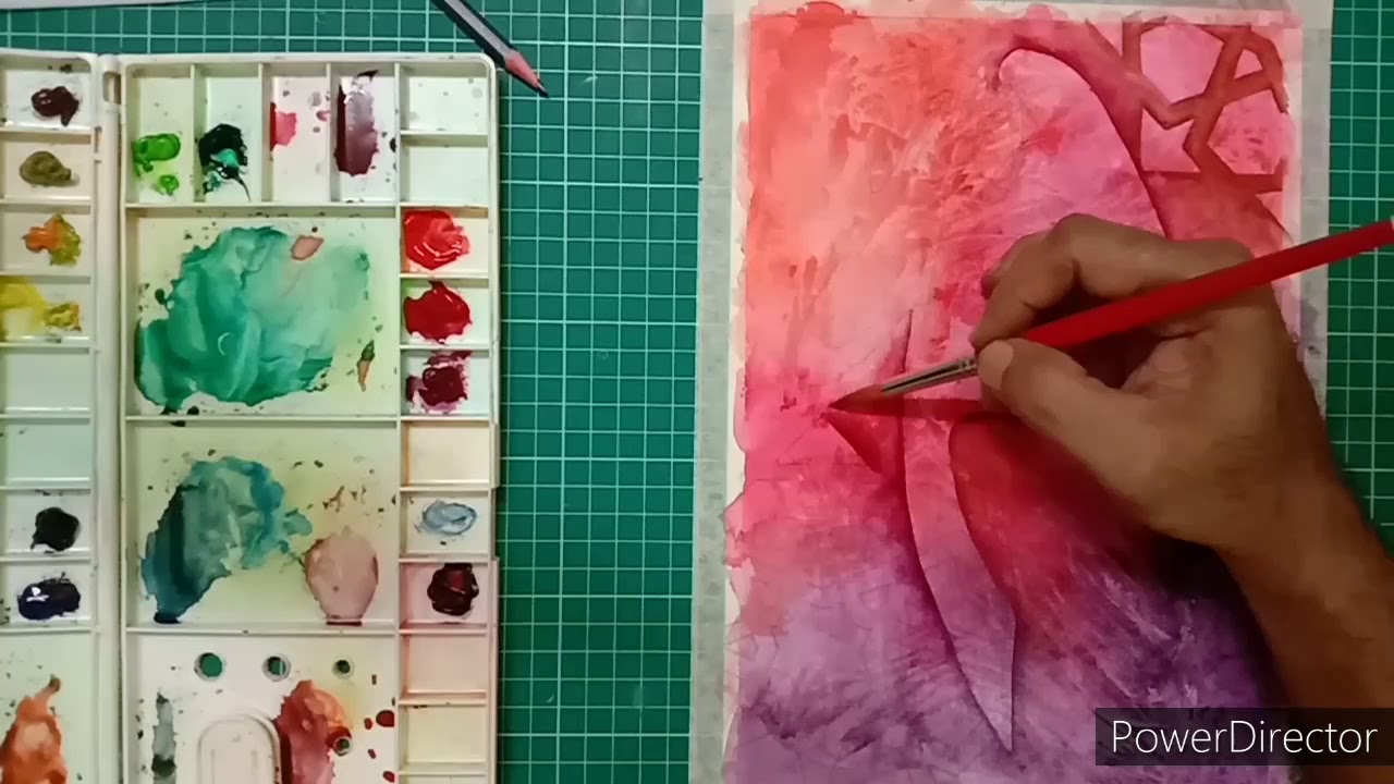 Watercolor with plastic wrap (ART SHARING) YouTube