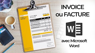 Invoice ou Facture professionnel  à Ms Word