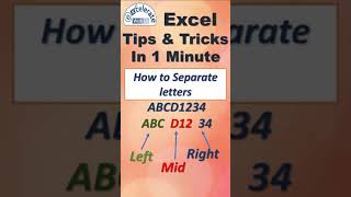 How To Extract String In Excel left Mid Right Text Function shorts