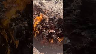 Natural Gas Fire Erupts On a Hillside