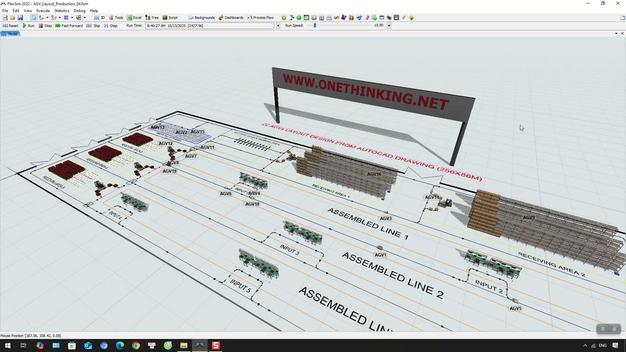 THIẾT KẾ ĐƯỜNG ĐI 22 AGV TỪ BẢN VẼ AUTOCAD (22 AGVs LAYOUT DESIGN FROM AUTOCAD DRAWING)