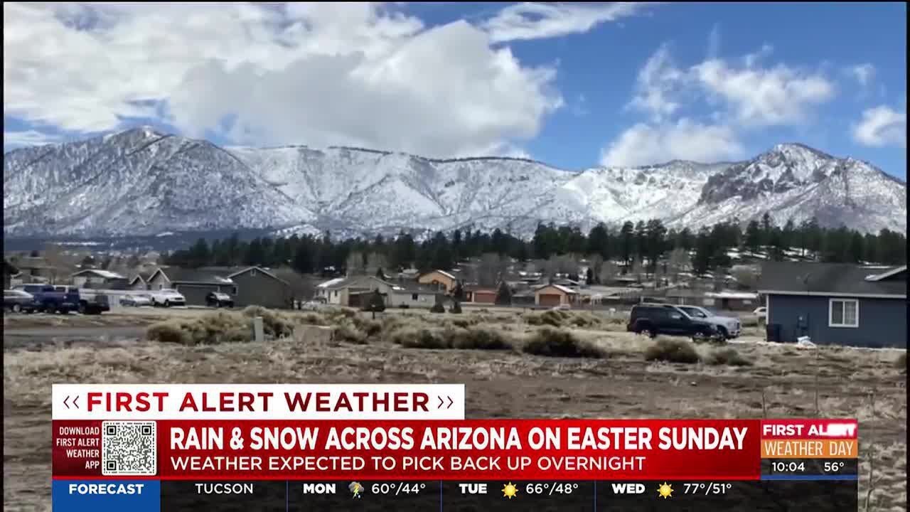 Rain and snow across Arizona on Easter Sunday - YouTube