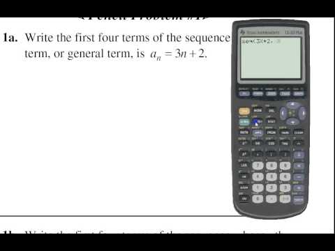 Using Ti83 to find Sequences and summations