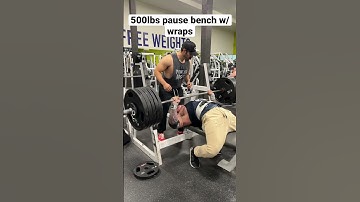 500lbs pause bench Weighing 215lbs #fitness #bodybuilding #benchpress #shorts